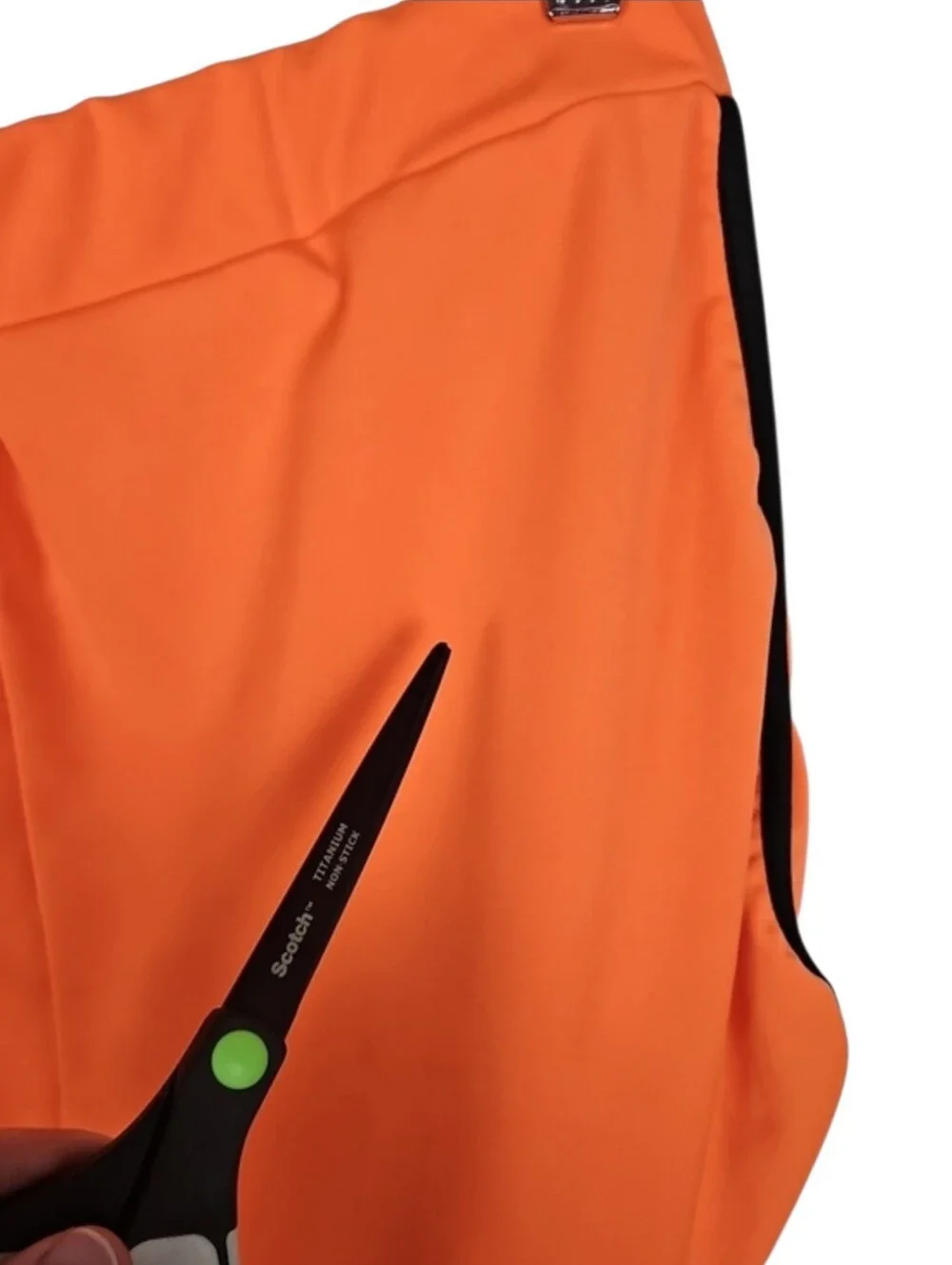Women’s 2 Piece Athletic Set Neon Orange Track Shorts & Zip Crop Tee, Size L